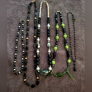 Lot of 5 necklaces - 4 handmade 1 resale (benefits 503c animal rescue)
